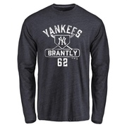 Men's New York Yankees Rob Brantly ＃62 Base Runner Long Sleeve T-Shirt - Navy