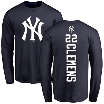 Men's New York Yankees Roger Clemens ＃22 Backer Long Sleeve T-Shirt - Navy