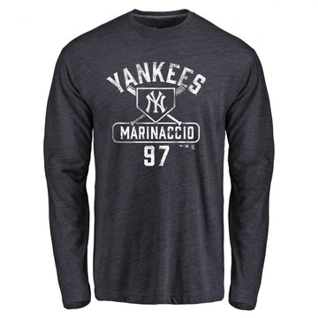 Men's New York Yankees Ron Marinaccio ＃97 Base Runner Long Sleeve T-Shirt - Navy