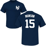 Men's New York Yankees Thurman Munson ＃15 Roster Name & Number T-Shirt - Navy