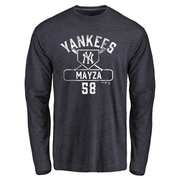 Men's New York Yankees Tim Mayza ＃58 Base Runner Long Sleeve T-Shirt - Navy