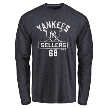 Men's New York Yankees Trent Sellers ＃68 Base Runner Long Sleeve T-Shirt - Navy