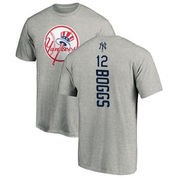 Men's New York Yankees Wade Boggs ＃12 Backer T-Shirt Ash