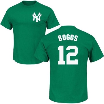 Men's New York Yankees Wade Boggs ＃12 St. Patrick's Day Roster Name & Number T-Shirt - Green