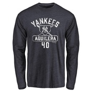 Men's New York Yankees Yedrinson Aguilera ＃40 Base Runner Long Sleeve T-Shirt - Navy