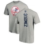 Men's New York Yankees Yoendrys Gomez ＃92 Backer T-Shirt Ash