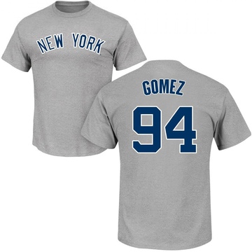 Men's New York Yankees Yoendrys Gomez ＃94 Roster Name & Number T-Shirt - Gray