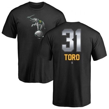 Men's Oakland Athletics Abraham Toro ＃31 Midnight Mascot T-Shirt - Black