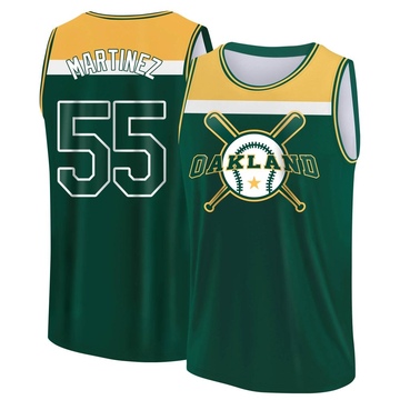 Men's Oakland Athletics Adrian Martinez ＃55 Legend Baseball Tank Top - Green/Yellow