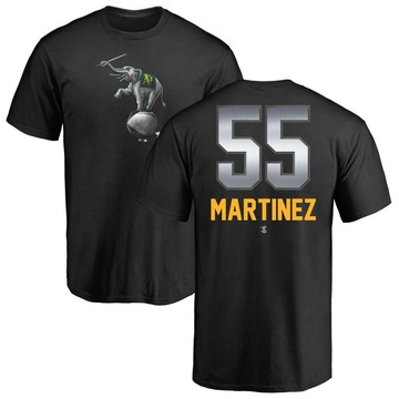 Men's Oakland Athletics Adrian Martinez ＃55 Midnight Mascot T-Shirt - Black