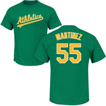 Men's Oakland Athletics Adrian Martinez ＃55 Roster Name & Number T-Shirt - Green