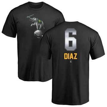 Men's Oakland Athletics Aledmys Diaz ＃6 Midnight Mascot T-Shirt - Black