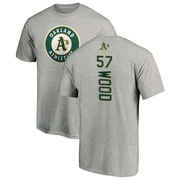 Men's Oakland Athletics Alex Wood ＃57 Backer T-Shirt Ash