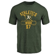 Men's Oakland Athletics Alex Wood ＃57 Base Runner T-Shirt - Green