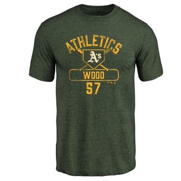 Men's Oakland Athletics Alex Wood ＃57 Base Runner T-Shirt - Green