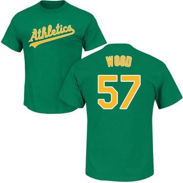 Men's Oakland Athletics Alex Wood ＃57 Roster Name & Number T-Shirt - Green