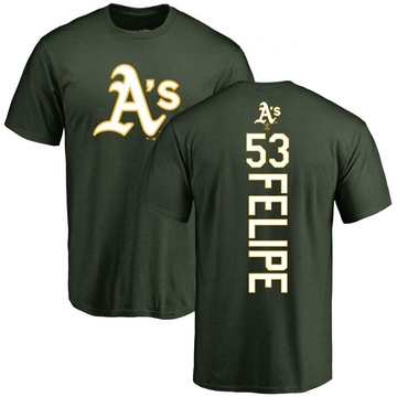 Men's Oakland Athletics Angel Felipe ＃53 Backer T-Shirt - Green