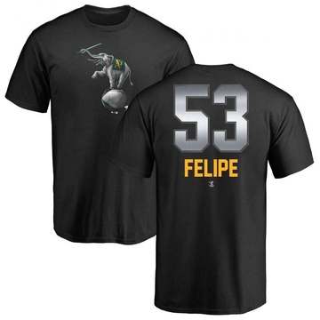 Men's Oakland Athletics Angel Felipe ＃53 Midnight Mascot T-Shirt - Black