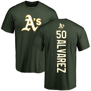 Men's Oakland Athletics Armando Alvarez ＃50 Backer T-Shirt - Green