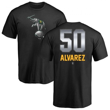 Men's Oakland Athletics Armando Alvarez ＃50 Midnight Mascot T-Shirt - Black