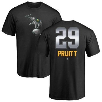 Men's Oakland Athletics Austin Pruitt ＃29 Midnight Mascot T-Shirt - Black