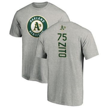 Men's Oakland Athletics Barry Zito ＃75 Backer T-Shirt Ash