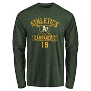 Men's Oakland Athletics Bert Campaneris ＃19 Base Runner Long Sleeve T-Shirt - Green