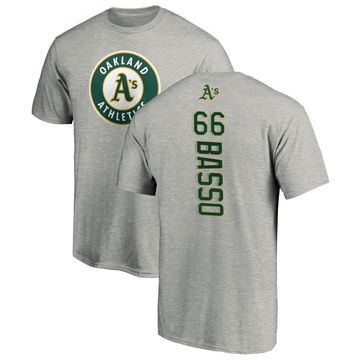 Men's Oakland Athletics Brady Basso ＃66 Backer T-Shirt Ash