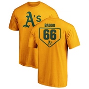 Men's Oakland Athletics Brady Basso ＃66 RBI T-Shirt - Gold