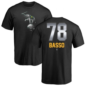 Men's Oakland Athletics Brady Basso ＃78 Midnight Mascot T-Shirt - Black