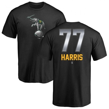 Men's Oakland Athletics Brett Harris ＃77 Midnight Mascot T-Shirt - Black