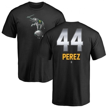 Men's Oakland Athletics Carlos Perez ＃44 Midnight Mascot T-Shirt - Black