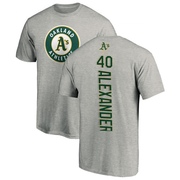 Men's Oakland Athletics CJ Alexander ＃40 Backer T-Shirt Ash