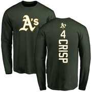 Men's Oakland Athletics Coco Crisp ＃4 Backer Long Sleeve T-Shirt - Green