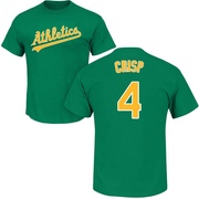 Men's Oakland Athletics Coco Crisp ＃4 Roster Name & Number T-Shirt - Green