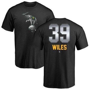 Men's Oakland Athletics Collin Wiles ＃39 Midnight Mascot T-Shirt - Black