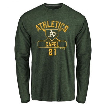 Men's Oakland Athletics Conner Capel ＃21 Base Runner Long Sleeve T-Shirt - Green