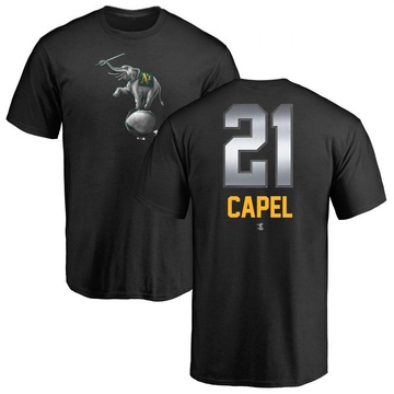 Men's Oakland Athletics Conner Capel ＃21 Midnight Mascot T-Shirt - Black