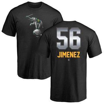 Men's Oakland Athletics Dany Jimenez ＃56 Midnight Mascot T-Shirt - Black