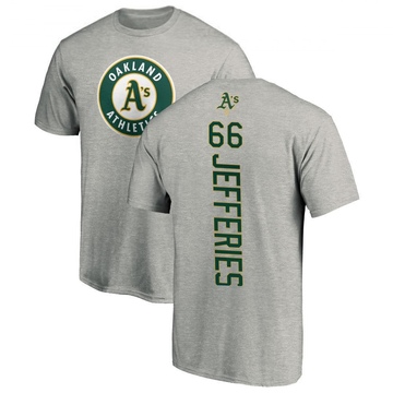 Men's Oakland Athletics Daulton Jefferies ＃66 Backer T-Shirt Ash