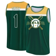 Men's Oakland Athletics Dick Green ＃1 Legend Baseball Tank Top - Green/Yellow