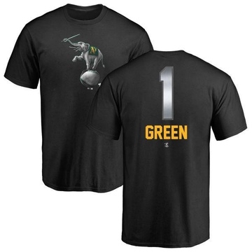 Men's Oakland Athletics Dick Green ＃1 Midnight Mascot T-Shirt - Black