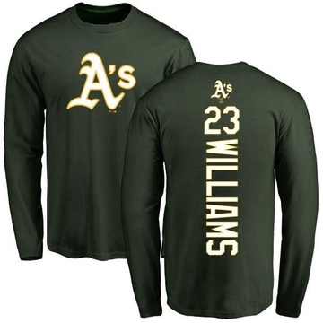 Men's Oakland Athletics Dick Williams ＃23 Backer Long Sleeve T-Shirt - Green