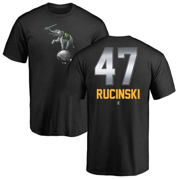 Men's Oakland Athletics Drew Rucinski ＃47 Midnight Mascot T-Shirt - Black