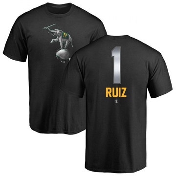 Men's Oakland Athletics Esteury Ruiz ＃1 Midnight Mascot T-Shirt - Black