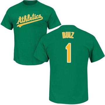 Men's Oakland Athletics Esteury Ruiz ＃1 Roster Name & Number T-Shirt - Green