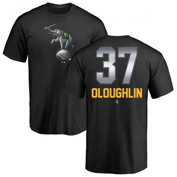 Men's Oakland Athletics Jack O'Loughlin ＃37 Midnight Mascot T-Shirt - Black