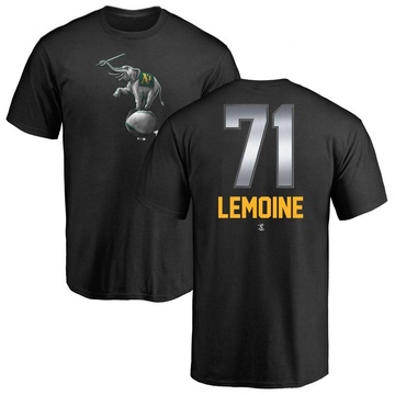 Men's Oakland Athletics Jacob Lemoine ＃71 Midnight Mascot T-Shirt - Black