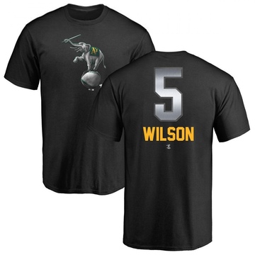 Men's Oakland Athletics Jacob Wilson ＃5 Midnight Mascot T-Shirt - Black