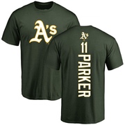 Men's Oakland Athletics Jarrod Parker ＃11 Backer T-Shirt - Green